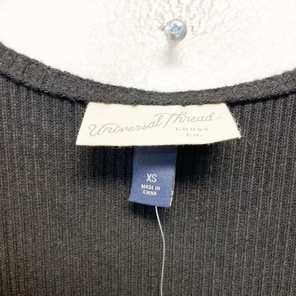 Universal Thread Women's Ribbed Drop Waist Knit Midi Slip Dress Black Size XS - Picture 4 of 6